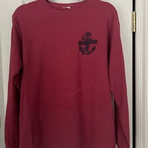 Red long sleeve bethany beach t-shirt
